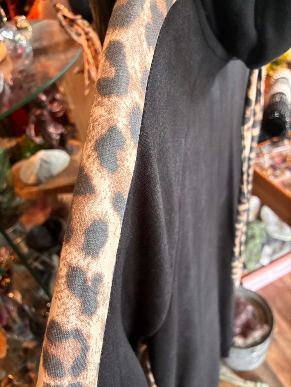 Zenana Outfitters Black Hoodie with Animal Print Accents - Picture 7 of 7